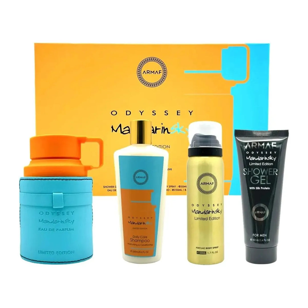 Armaf Odyssey Mandarin Sky 4pc Gift Set – fresh unisex perfume with citrus and woody notes