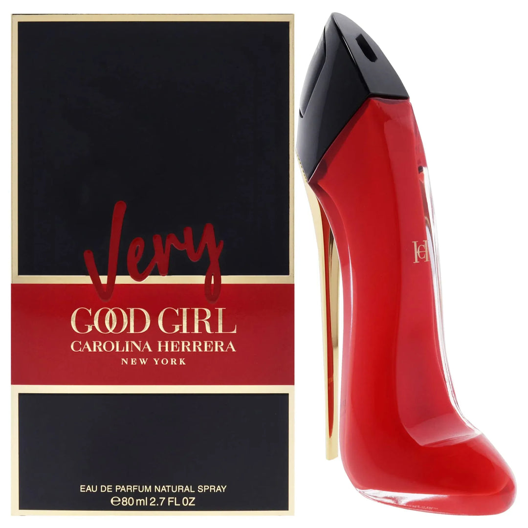 Carolina Herrera Very Good Girl 2.8 Edp L bottle with floral notes of red currant, lychee, rose, vanilla, and vetiver.