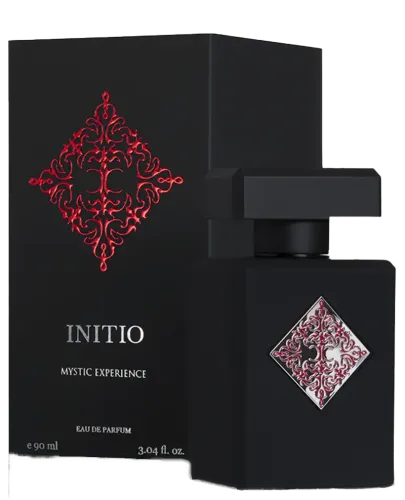 Bottle of Initio Mystic Experience 3.04 Edp, a luxurious unisex amber woody perfume with coffee, musk, and vanilla notes