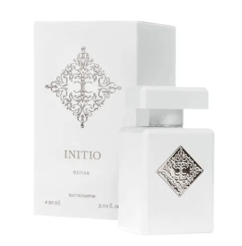 Initio Rehab Extrait de Parfum 3.04 EDP bottle – unisex woody aromatic scent with bergamot, lavender, sandalwood & musk
