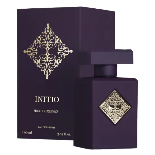 Bottle of Initio the Carnal High Frequency 3.0 Edp, a unisex floral woody perfume with magnolia, almond, vanilla, and sandalwood notes