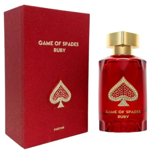 Jo Milano Game of Spades Ruby 3.0oz – high quality unisex fragrance with saffron, rose, amber, and musky notes