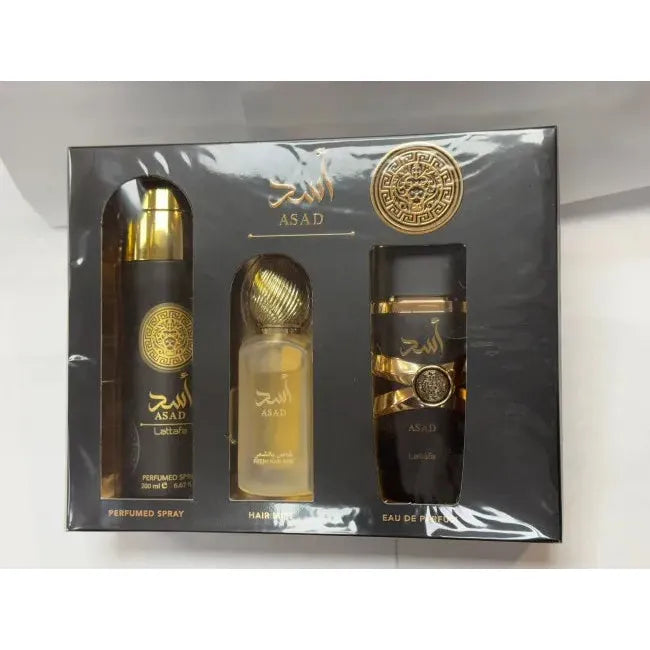 Lattafa Asad 3pc Gift Set – Bold Long Lasting Male Fragrance – The