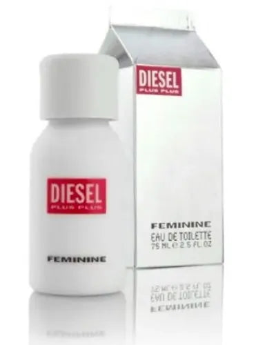 Diesel Plus Plus 2.5 Edt L bottle with fresh citrus, floral jasmine & warm woody musk notes – perfume for ladies.