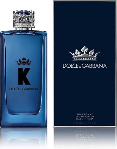 Bottle of Dolce Gabbana K 3.4 Edp M, a fresh and woody aromatic perfume for men with Sicilian lemon, fig nectar, cedarwood, and vetiver notes