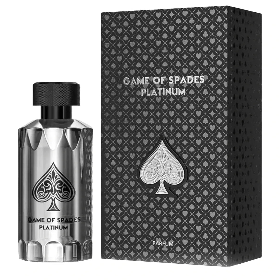 Jo Milano Game of Spades Platinum 3.4oz EDP – bold men’s perfume with fresh citrus, spicy, amber, and woody notes