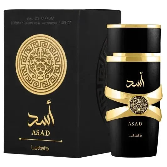 Lattafa Asad 3.4oz EDP male perfume with black pepper, pineapple, tobacco, coffee, and patchouli – bold popular scents for men