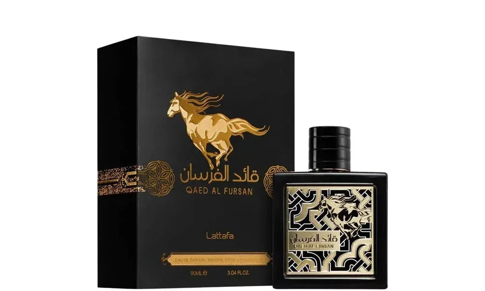 Lattafa Qaed al Fursan elegant long lasting perfume bottle