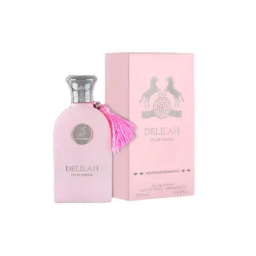 Maison Alhambra Delilah 3.4 Edp bottle with fresh floral and fruity notes – popular fresh perfume for women.