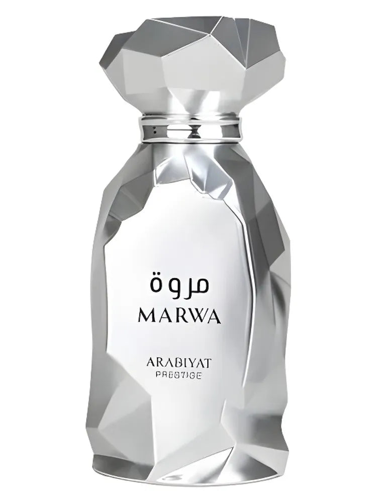 Marwa Arabiyat Prestige bottle – high quality perfume, popular scent with citrus, spicy, and woody notes.
