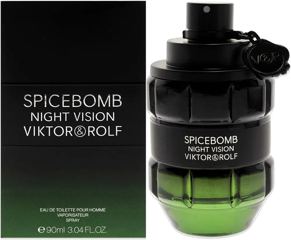 Viktor & Rolf Spicebomb Night Vision 3.0 Edt bottle – fresh spicy woody cologne for men with bergamot, almond & black spice notes.